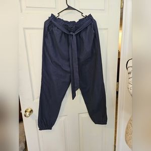 SHEIN Women's Pants elastic waist w/Belt Elastic around the Ankles Black 0XL